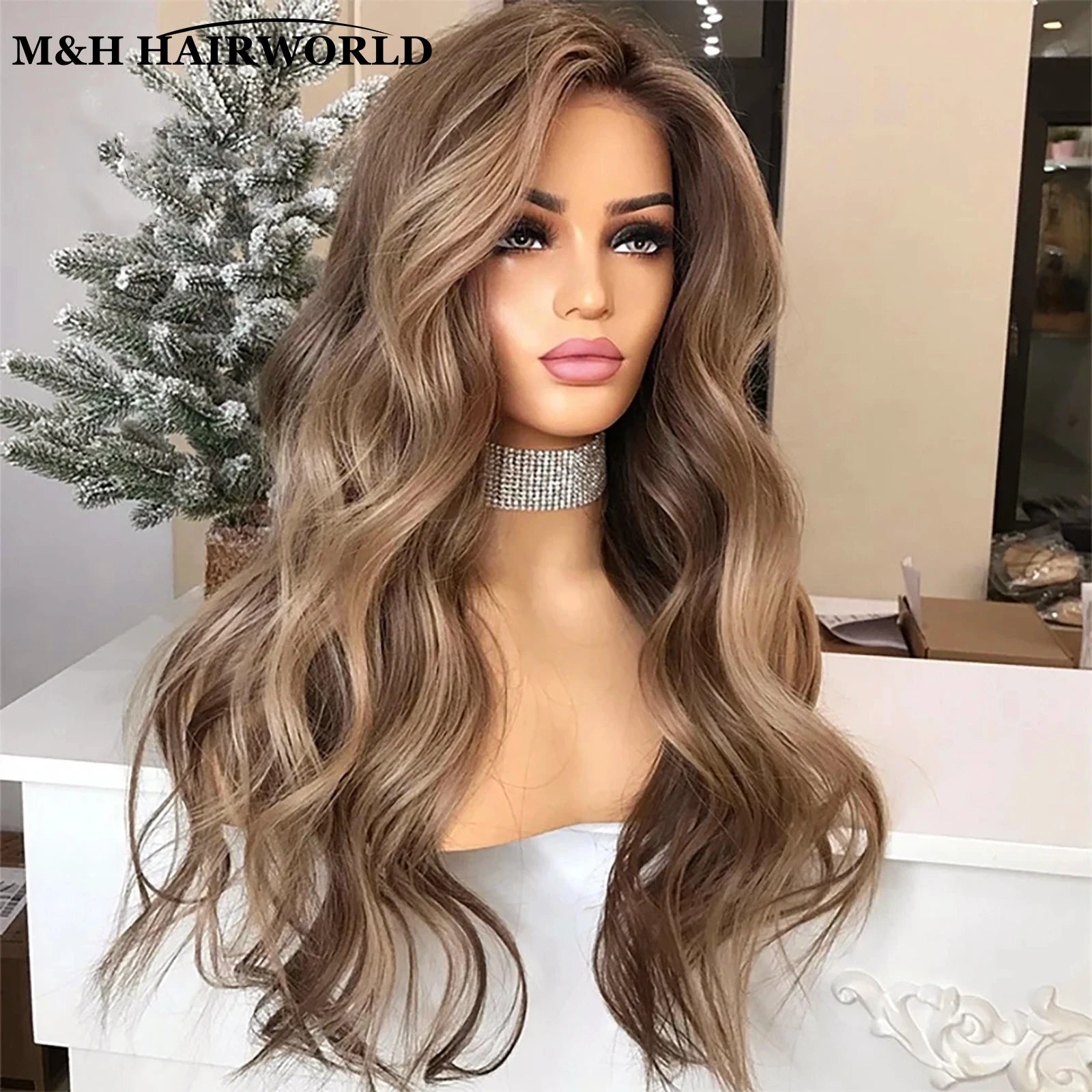 Turn heads with this stunning 30-inch lace frontal wig—natural body wave texture highlighted with beautiful ombre coloring for a flawless look! -