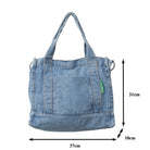 Elevate your casual look with this denim shoulder bag for women. Featuring a large design and zipper closure, this bag is perfect for shopping and everyday use, adding a touch of style to your outfit. -