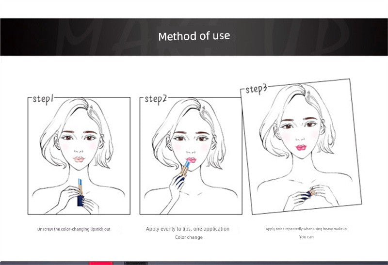 Weimeixiu Life Makeup Plant Color-Changing Lipstick Nourishing Moisturizing No Stain on Cup Not Easy to Fade Pregnant Women Can Use Lipstick -