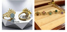 18K Gold Natural Crystal Stone (Tiger Eye) -