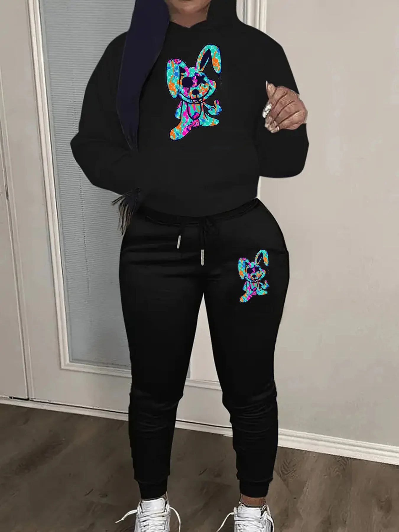 Women's warm hooded sweat suit -