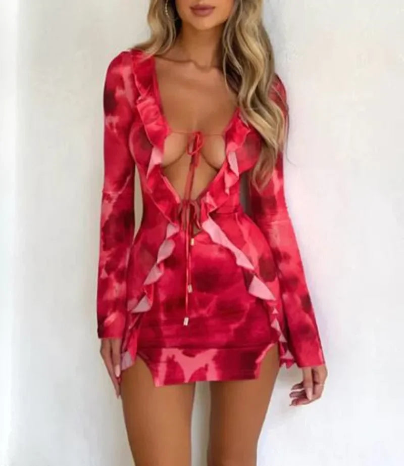 Women's Mini Dress Long Sleeve -