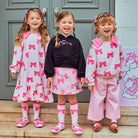 Children's Clothes 2025BE Knitwear Cardigan Skirts Baby Girls Autumn Winter Princess Bow Printed Dress Clothings KIDS AM Korean -