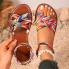 Shoes for Women 2025 Summer New Women Flat Sandals Bottom Roman Strap Sandals with Non Slip Rubber Soles Ladies Daily Sandalia -