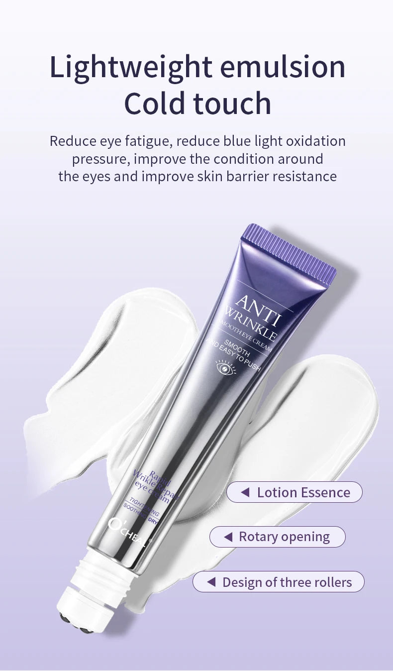 Revitalize your under-eye area with this anti-wrinkle and dark circle eye cream roller massager. The moisturizing formula and cooling roller can help reduce puffiness, and leave you with bright and refreshed eyes. -