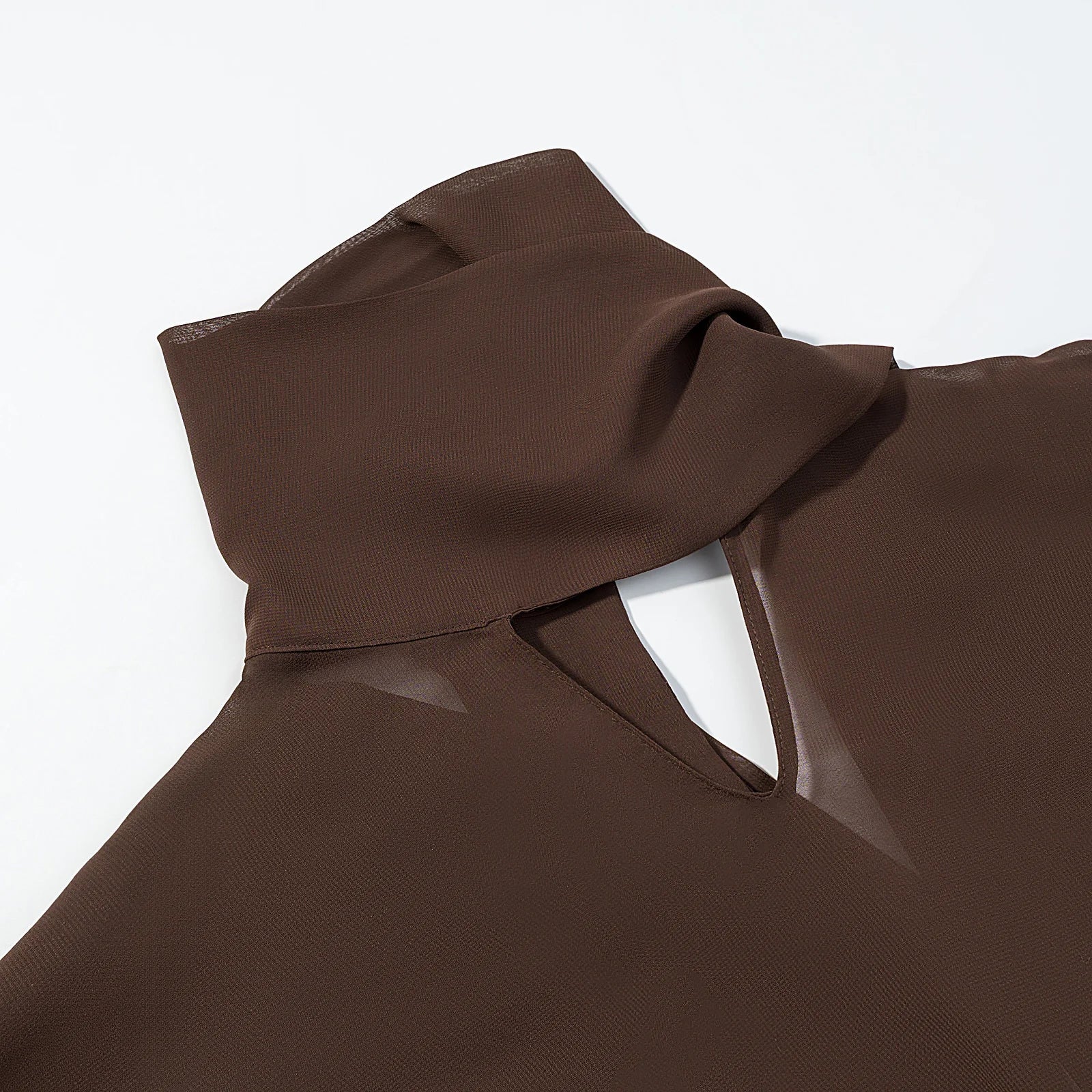 Brown Dress for Women Backless Slim Fit Long Sleeve -