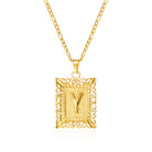Stainless Steel Initial Letter Necklace For Women & Men -