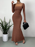 Women's Mid-Length Knitted Dress -