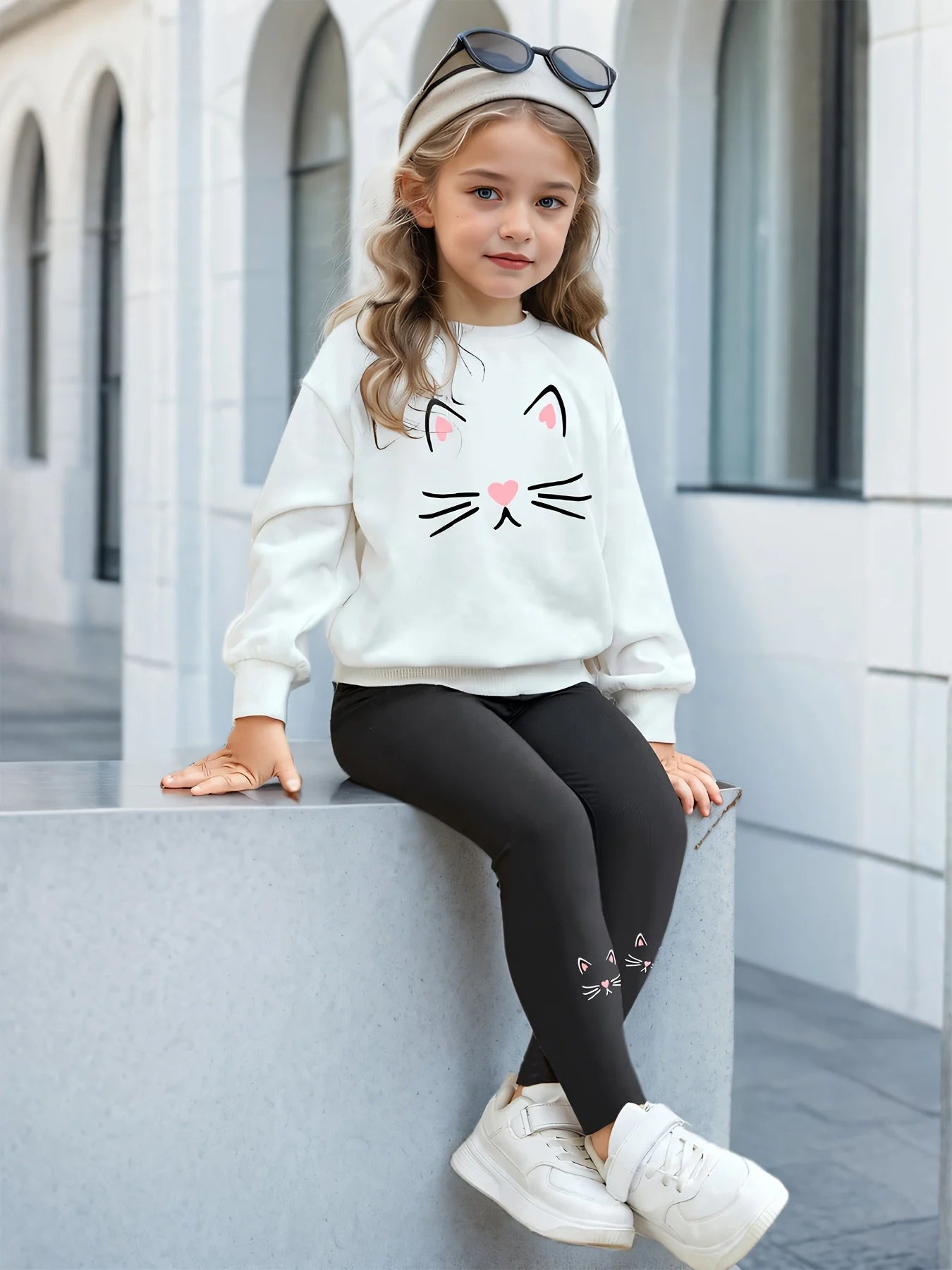 Casual 2-Piece Set Sweatshirt + Tight Leggings Set -