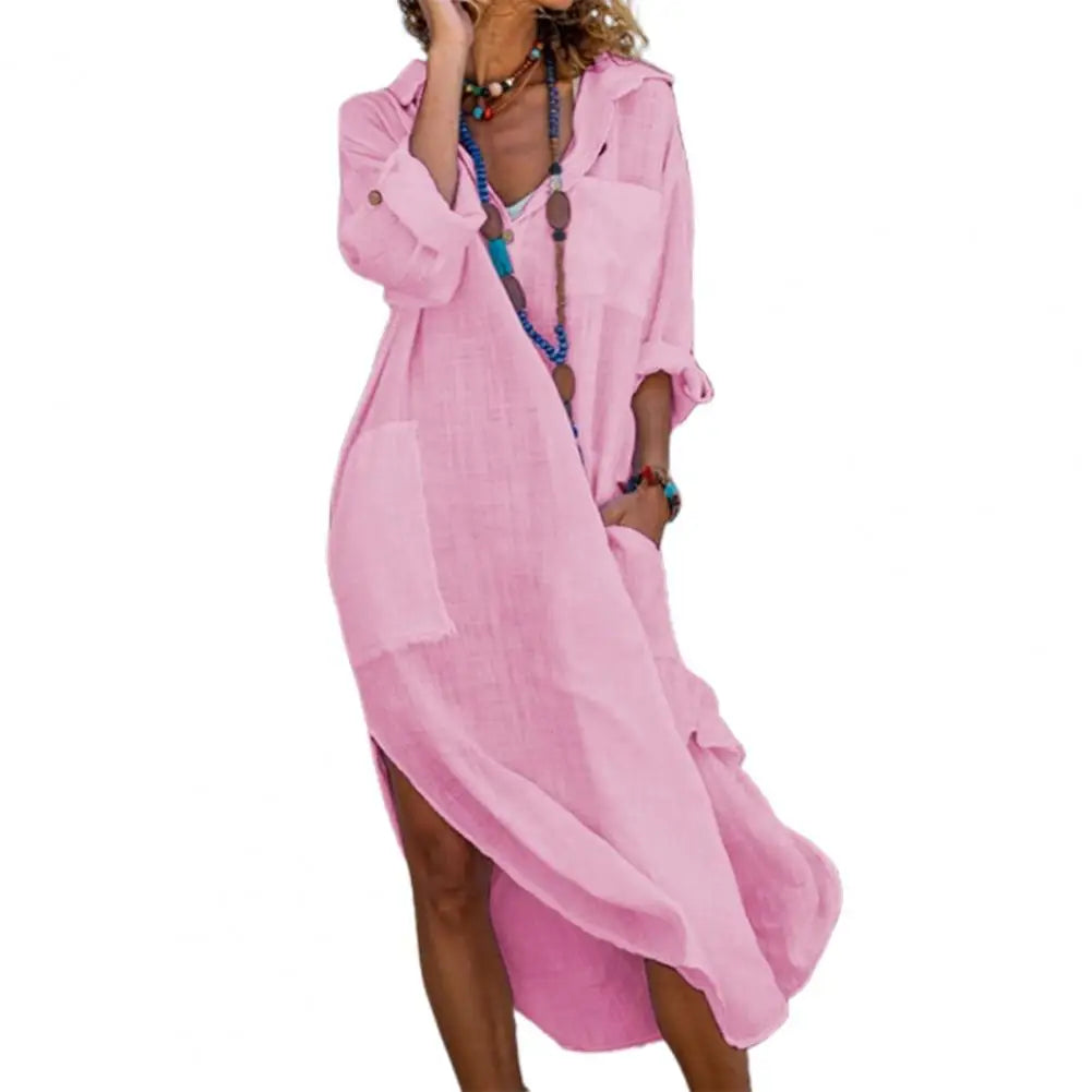 Dress Shirt for Women Linen Cotton Clothing -