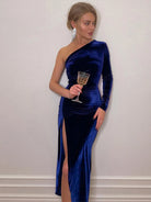 Women Elegant Long Sleeve Midi Dress -