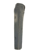 Rock the retro vibe with these baggy distressed low-rise vintage denim pants—loose, patched, and perfect for a cool mom style! -