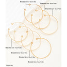 7 Pcs/Set Punk Gold Color Bracelets for Women Streetwear Goth Heart Prints Metal Design Open Bangle Fashion Jewelry Gifts 2024 -