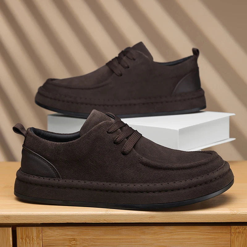 Men's Shoes Are Fashionable Brown Casual Shoes Made of Durable Suede Material Comfortable Walking Shoes Suitable for Daily Wear -