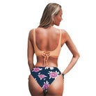 Women's Bikini Swimsuit Front Cross Lace Up Two Piece Bathing Suit -