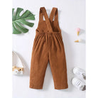 Dress your toddler boy or girl in cozy style with these brown corduroy strap pants—perfect for everyday comfort and cuteness 0-3 Years! -