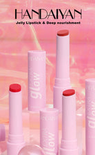 Handaiyan Long Lasting Lipstick Waterproof Moisturizing MIrror Watery Jelly Lip Stick Lip Plumper Lip Balm Makeup -