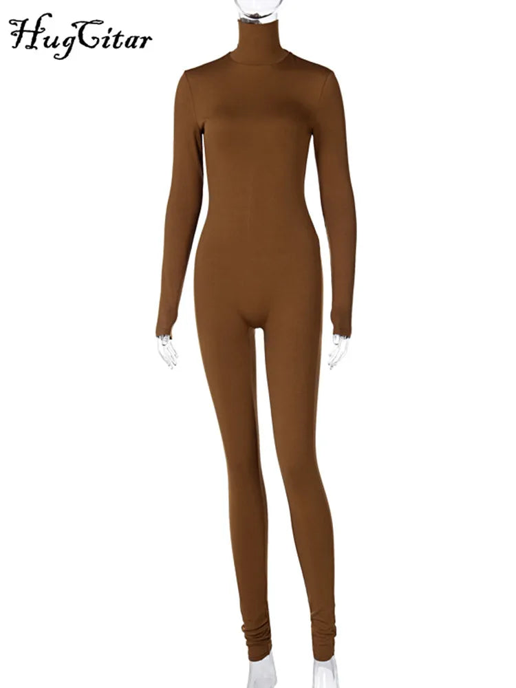 Long Sleeve Turtleneck Jumpsuit -