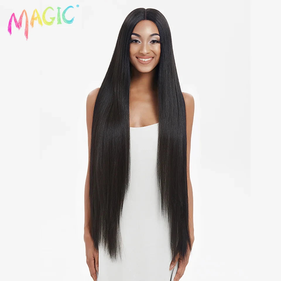 Achieve a magical transformation with this 38-inch ombre blonde lace front wig. Ideal for cosplay, events, or everyday wear, this wig offers a cute and stylish look that is sure to turn heads. -
