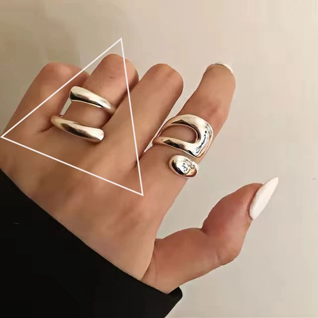 Sterling Silver Hollow Out Rings -