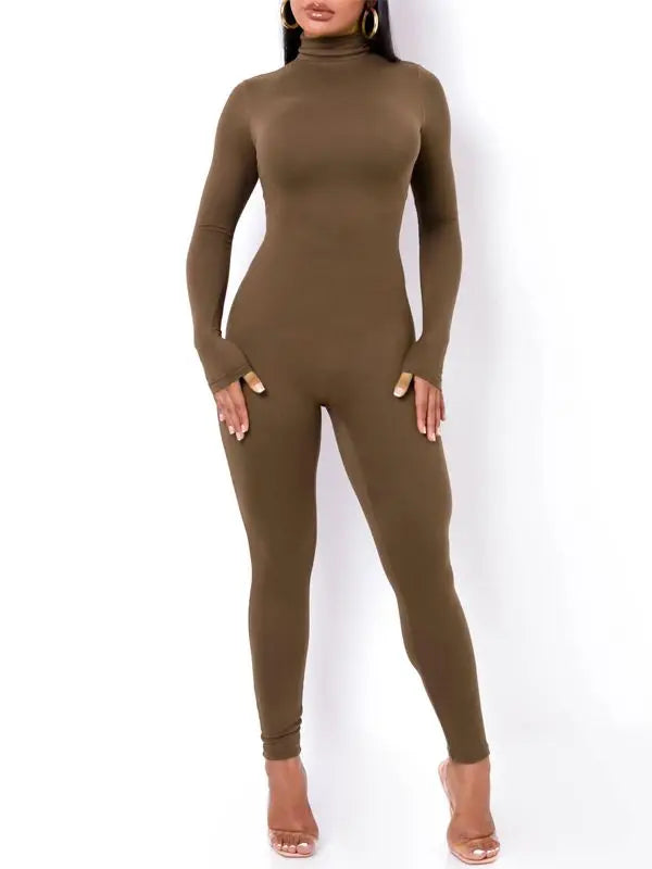 Long Sleeve Turtleneck Jumpsuit -