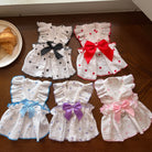 Pet dresses clothes for spring and summer dogs cats teddy bears Pomeranians plush toys hearts all cotton fabric -