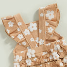Keep your baby girl stylish and comfortable with this casual floral print suspender jumpsuit set—perfect for infants and newborns 0-18M! -