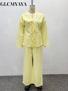 Wide Leg Pants Suit -