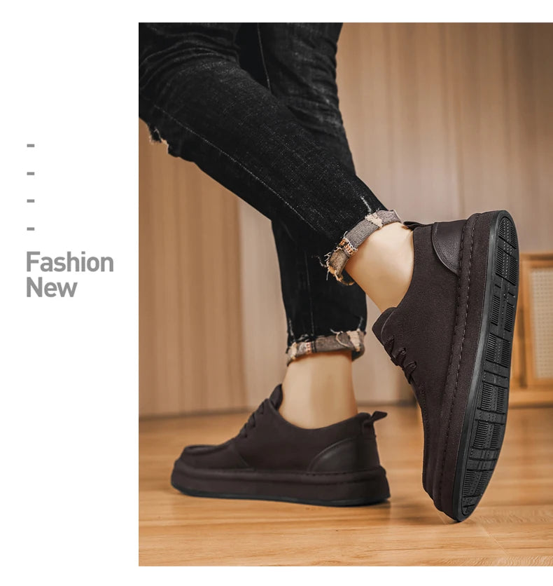 Men's Shoes Are Fashionable Brown Casual Shoes Made of Durable Suede Material Comfortable Walking Shoes Suitable for Daily Wear -