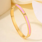 5/1pcs Sparkling Zirconia Inlaid Stainless Steel Bracelet Set -