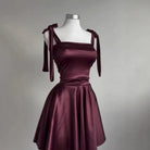 Women Sexy Mini Dress (Burgundy) -