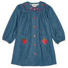 Kids Girls Clothes 25AW New Toddler Cute Bow Strawberry Printed Dresses Denim Vest Dress Jeans Children Clothing -