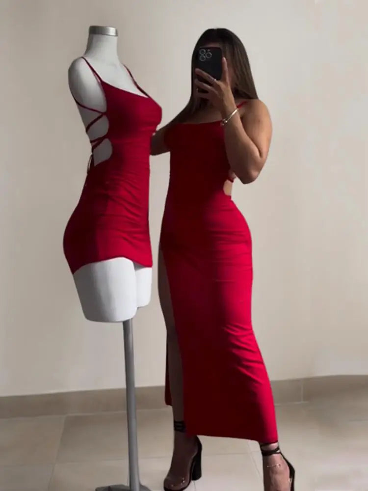 halter strap hip dress -