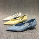 Shoes for Woman 2024 Comfortable Women's Summer Footwear Moccasins Blue Low Heel Elegant Pointed Toe High Quality Popular Young -