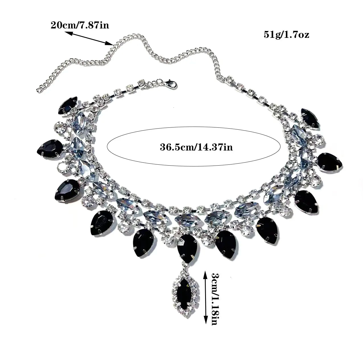 Fashionable personalized black water droplet necklace -