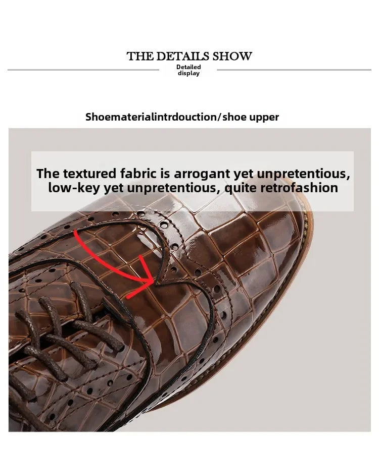 2025 Women Shoes Spring New Fashion Round Toe Lace Up Retro Single Shoe for Office Party Walk Thick Low Heeled big Size 48 775-1 -