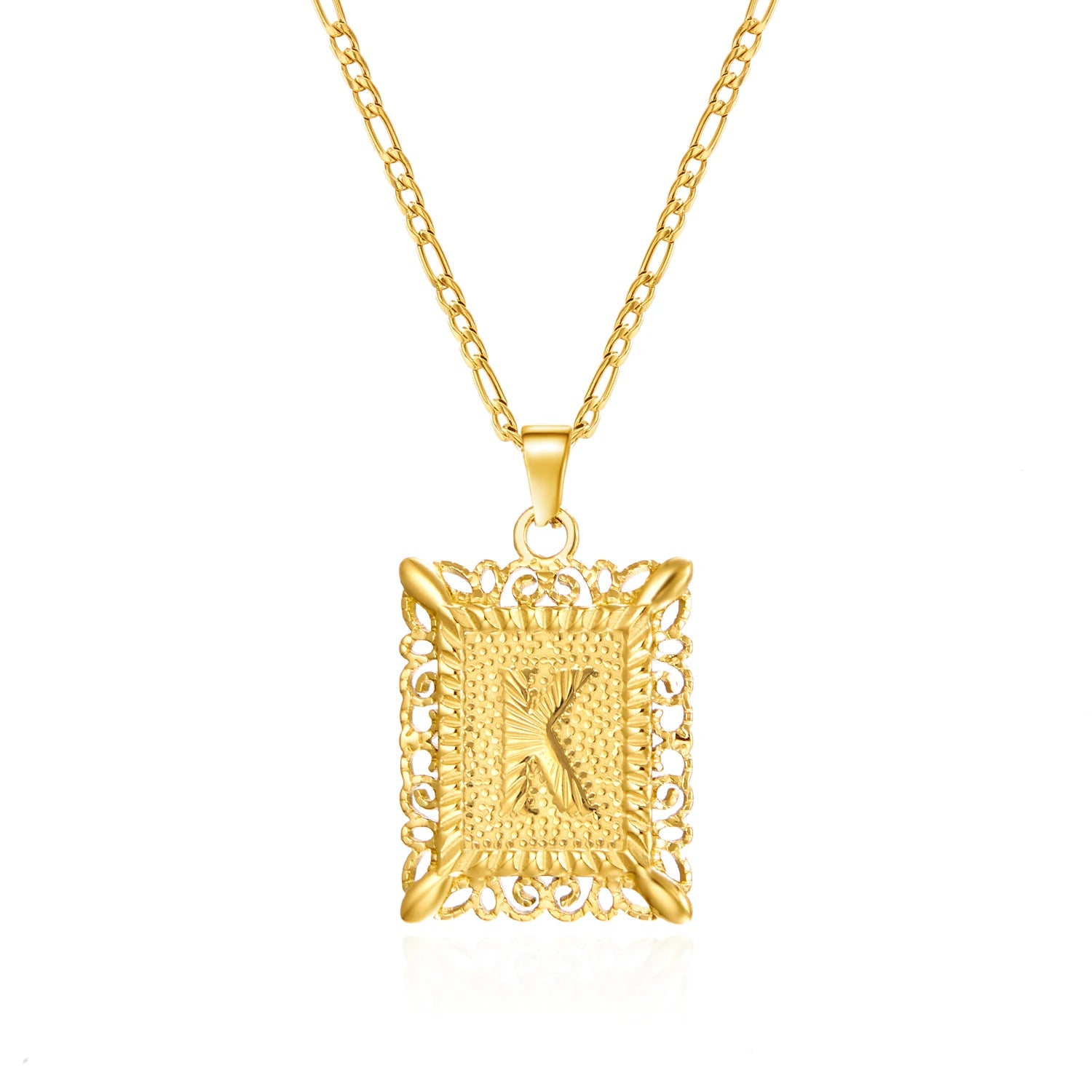 Stainless Steel Initial Letter Necklace For Women & Men -