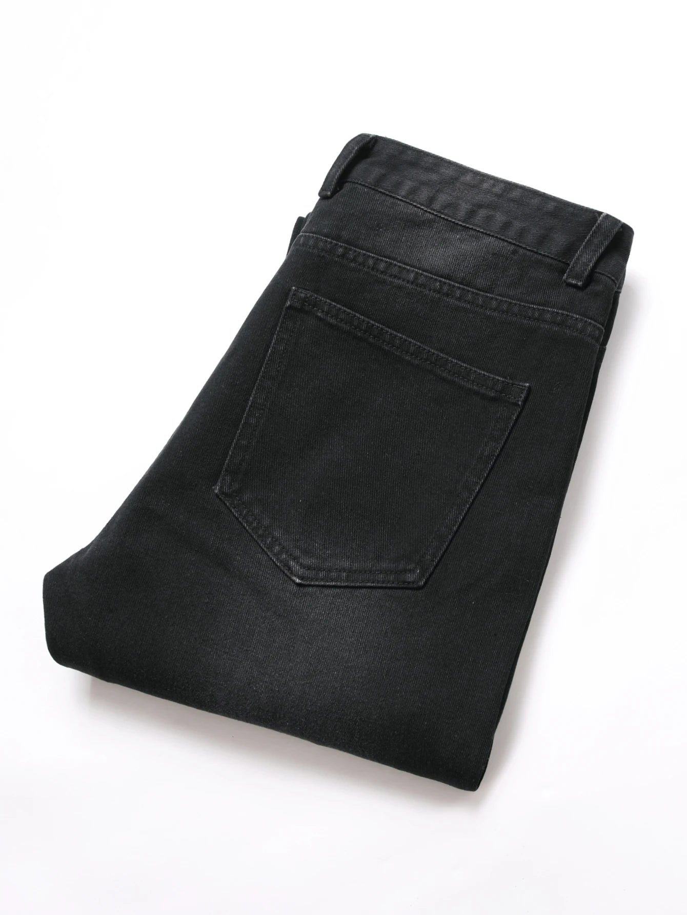 Men's Jeans Black Denim Pants Straight Leg -
