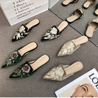 Women Luxury Fashion Elegant Pointed Toe Slides -