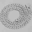 14mm Prong Miami Cuban Link Chain Necklace -