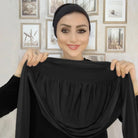 Experience effortless style and full coverage with this ready-to-wear instant hijab—featuring a secure fastener design, perfect for Muslim women seeking comfort and elegance! -