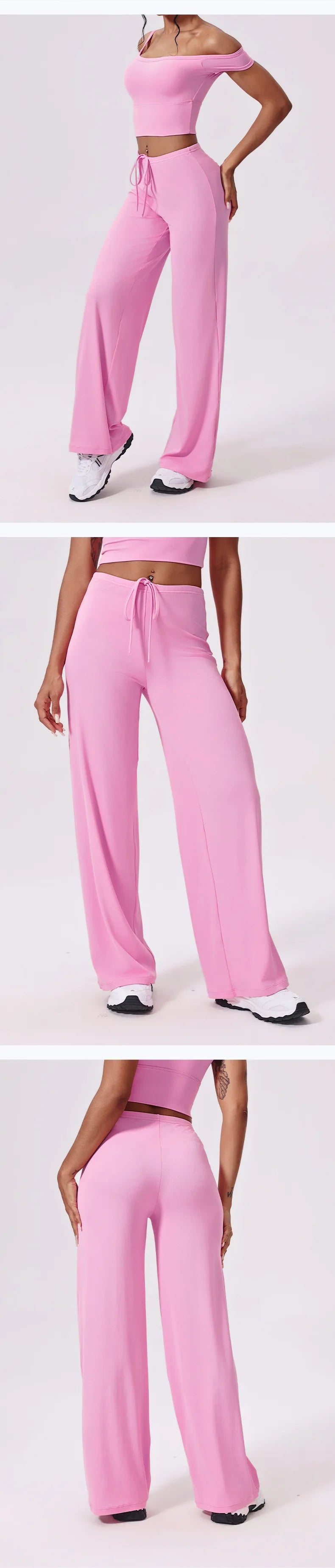 Yoga Wide Leg Pants Women High Waist Flared Leggings Gym Fitness Yoga Pants Workout Runing Women's Control Tummy Sport Leggings -