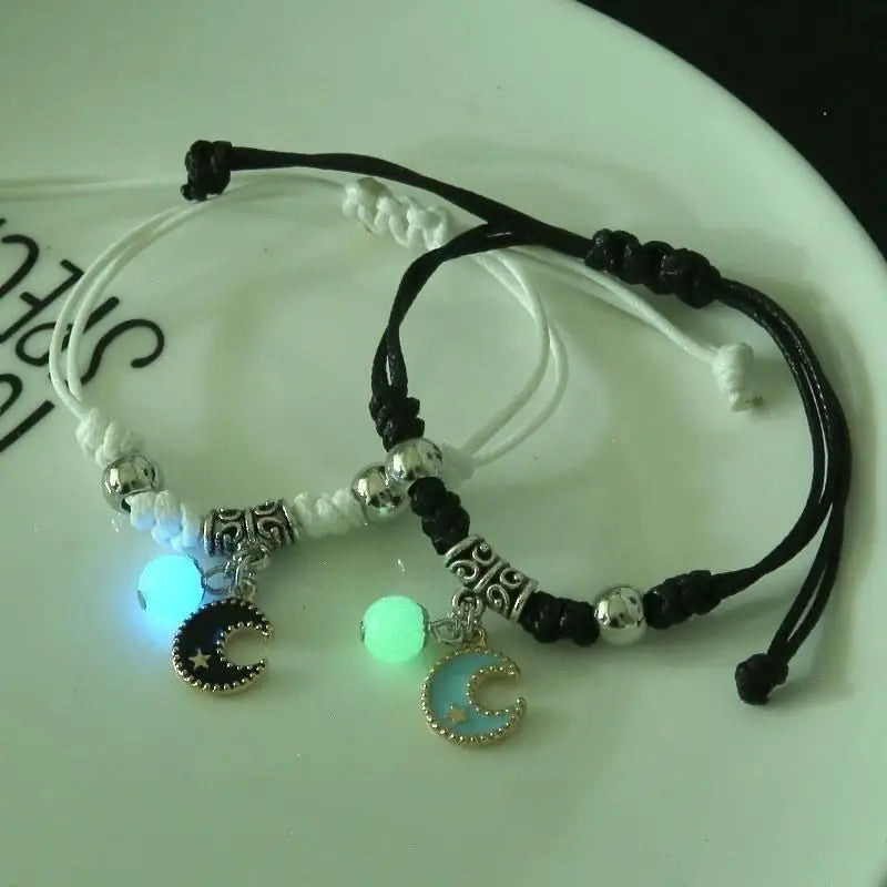 2PC Luminous Beads Star Couple Bracelet -