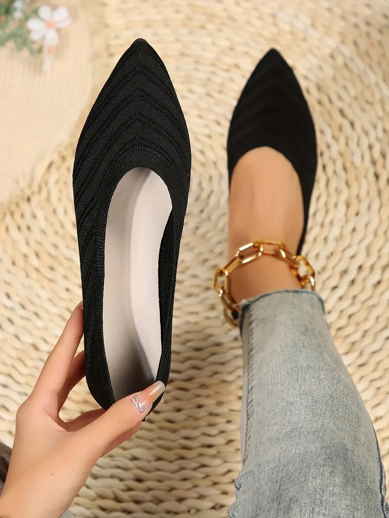 Step out in style with these women's pointed toe flat shoes. -
