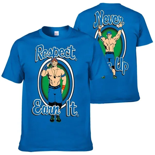 John Cena Wrestling Men's T-Shirt Summer Outdoor Sports Fitness Unisex Tops Casual O-Neck Short Sleeve Tee Casual Men Clothing -