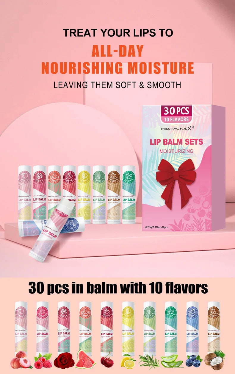 30pcs/box lipstick set, lip moisturizing, moisturizing, smooth, delicate, soft, shiny lips exclusive for women, the best choice -