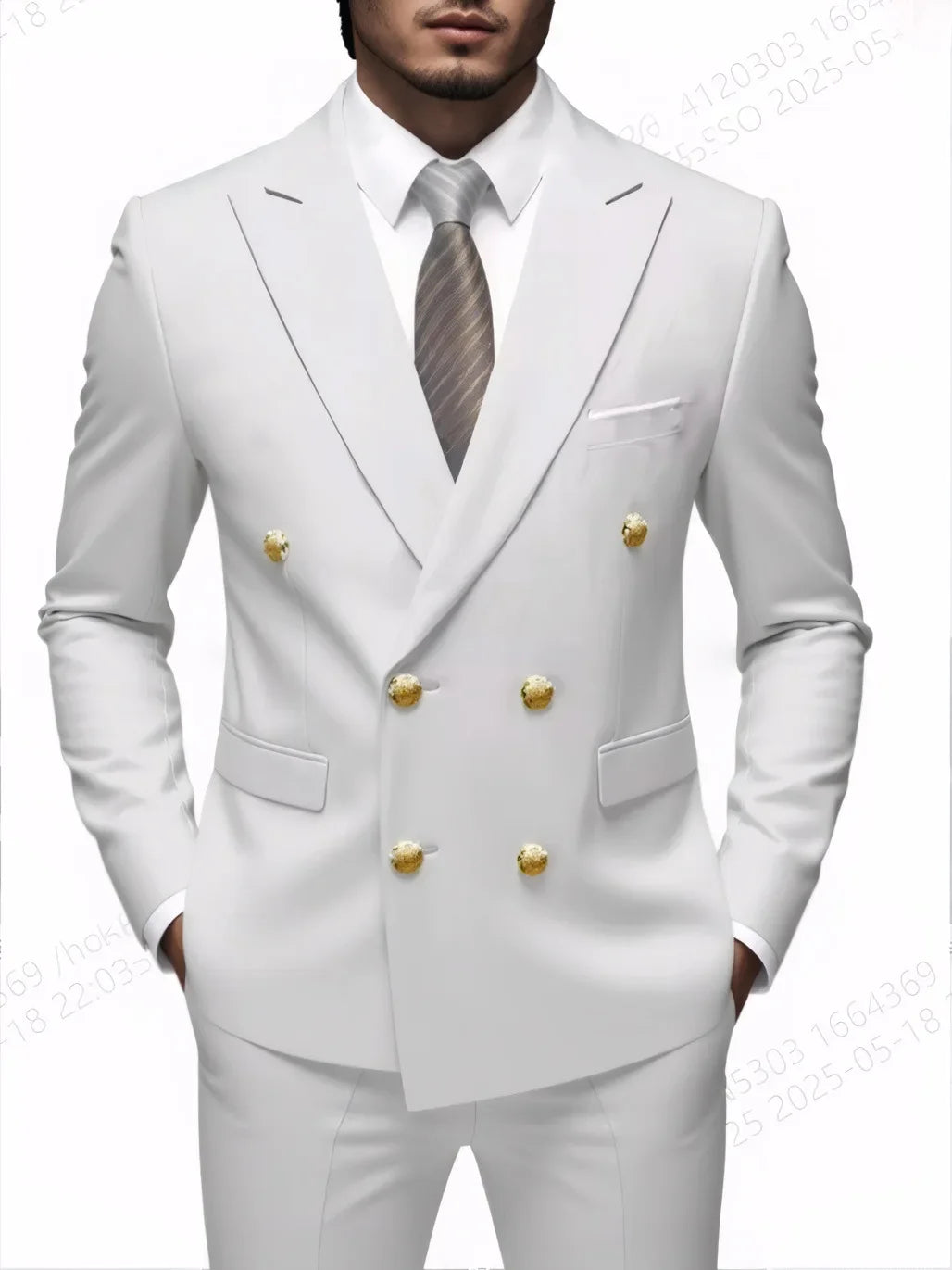 Fashion New Men's Double Breasted Slim Fit Suit -