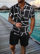 Summer Men's Short Sleeve Shirt And Beach Shorts Set Outdoor Sports Comfortable Men's Shorts Hawaii Men's Travel Casual Shirt -