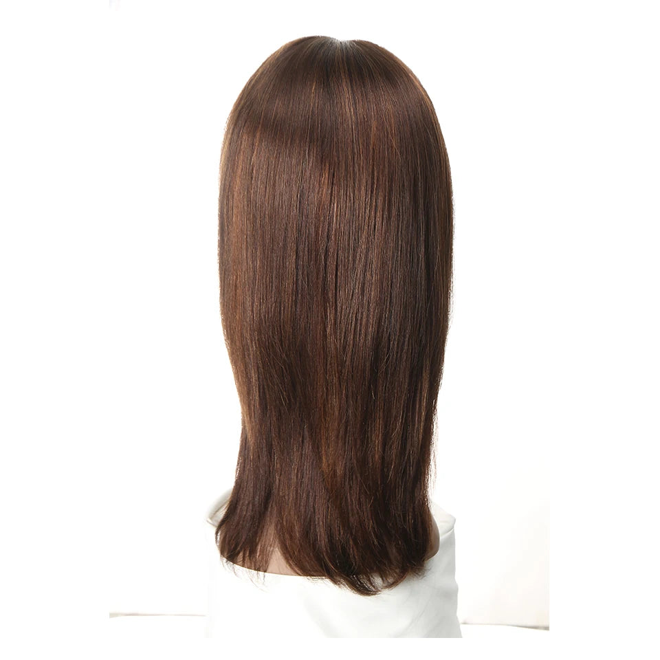 Turn heads with this sleek 18-inch 13x4 lace front Brazilian hair wig—straight, colored, and highlighted for a flawless, natural look! -