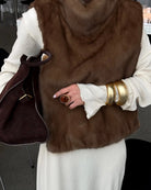 Solid Faux Fur Coat Women -